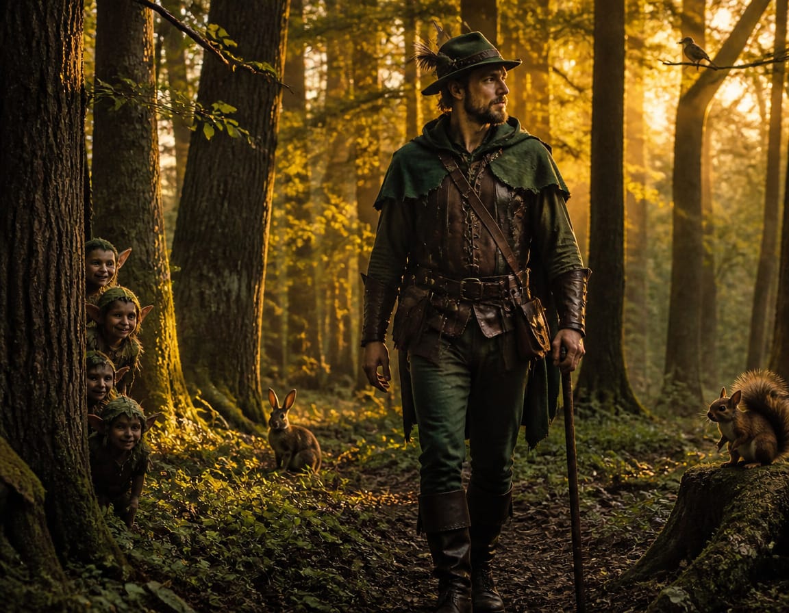 der förster geht durch den wald