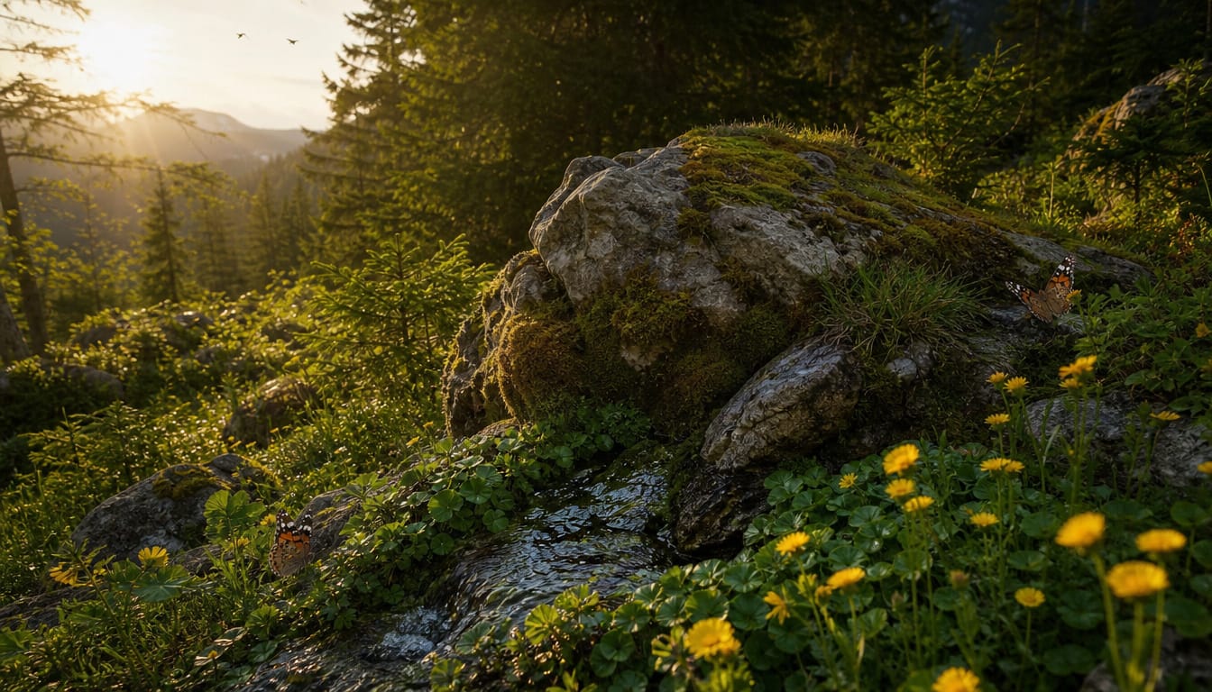 ein quelle im bergwald